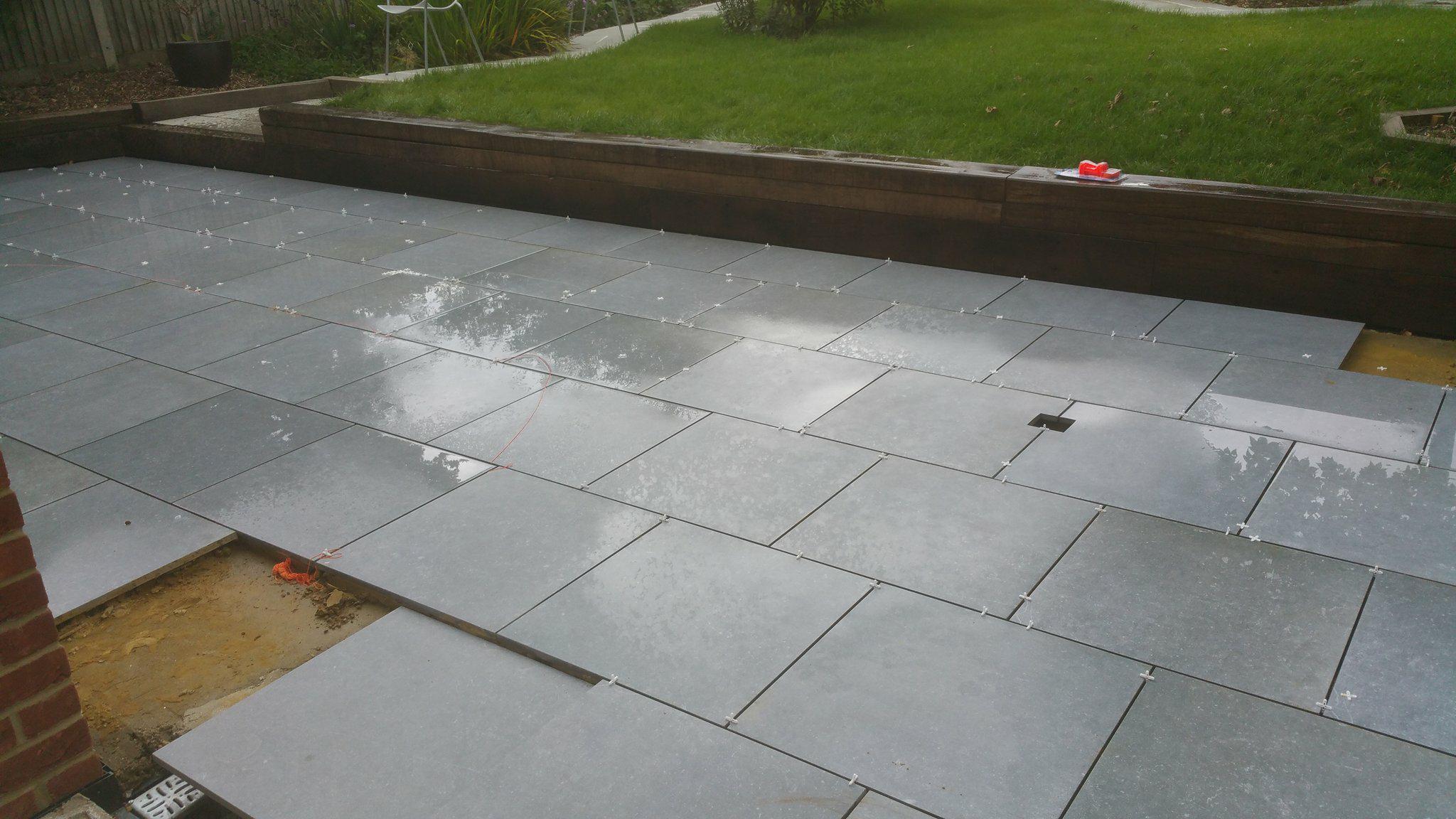 Photographs of Porcelain Patio installation in Wokingham Walsh